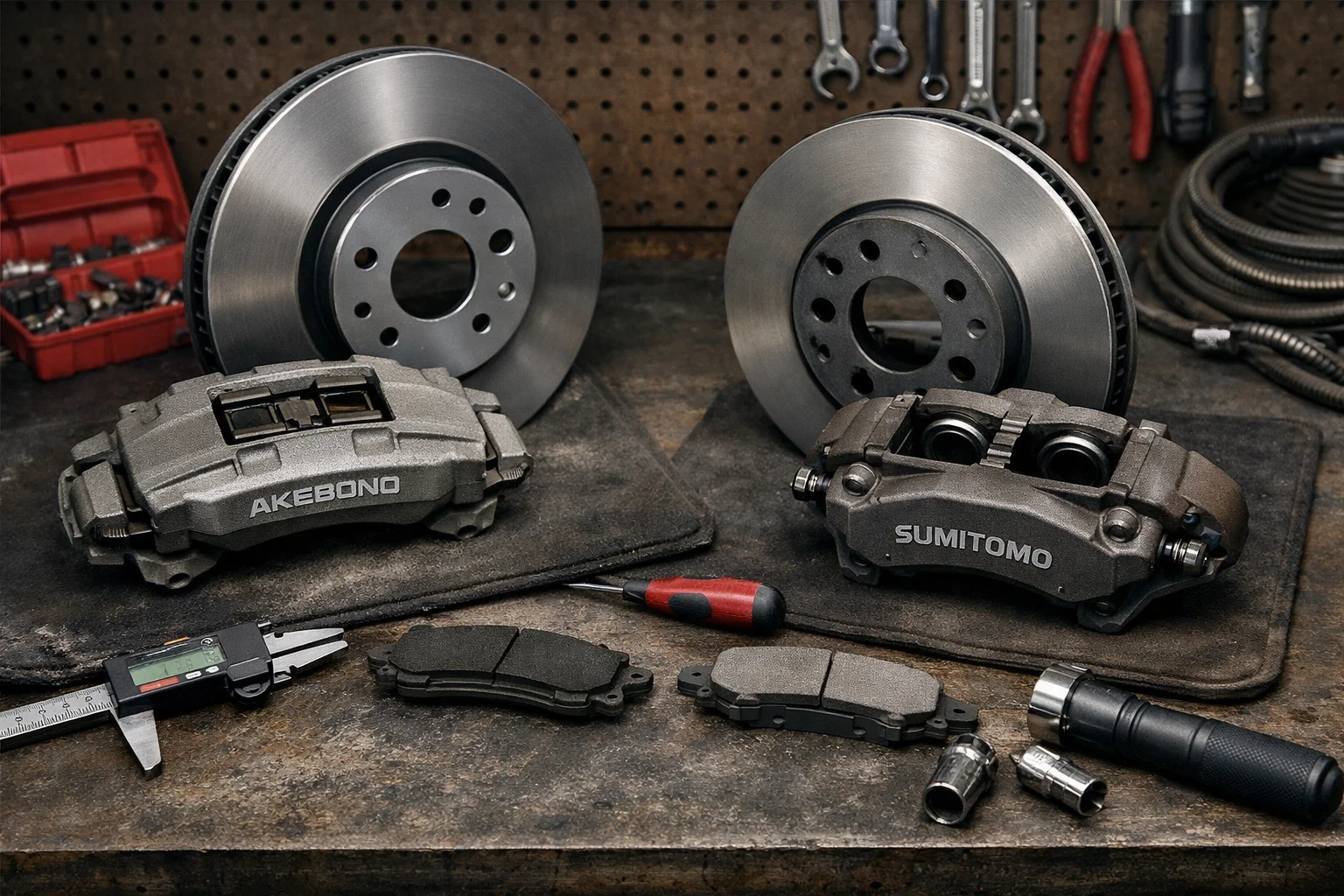 Comparaison plaquettes de frein montage Akebono vs Sumitomo Nissan Juke X-Trail