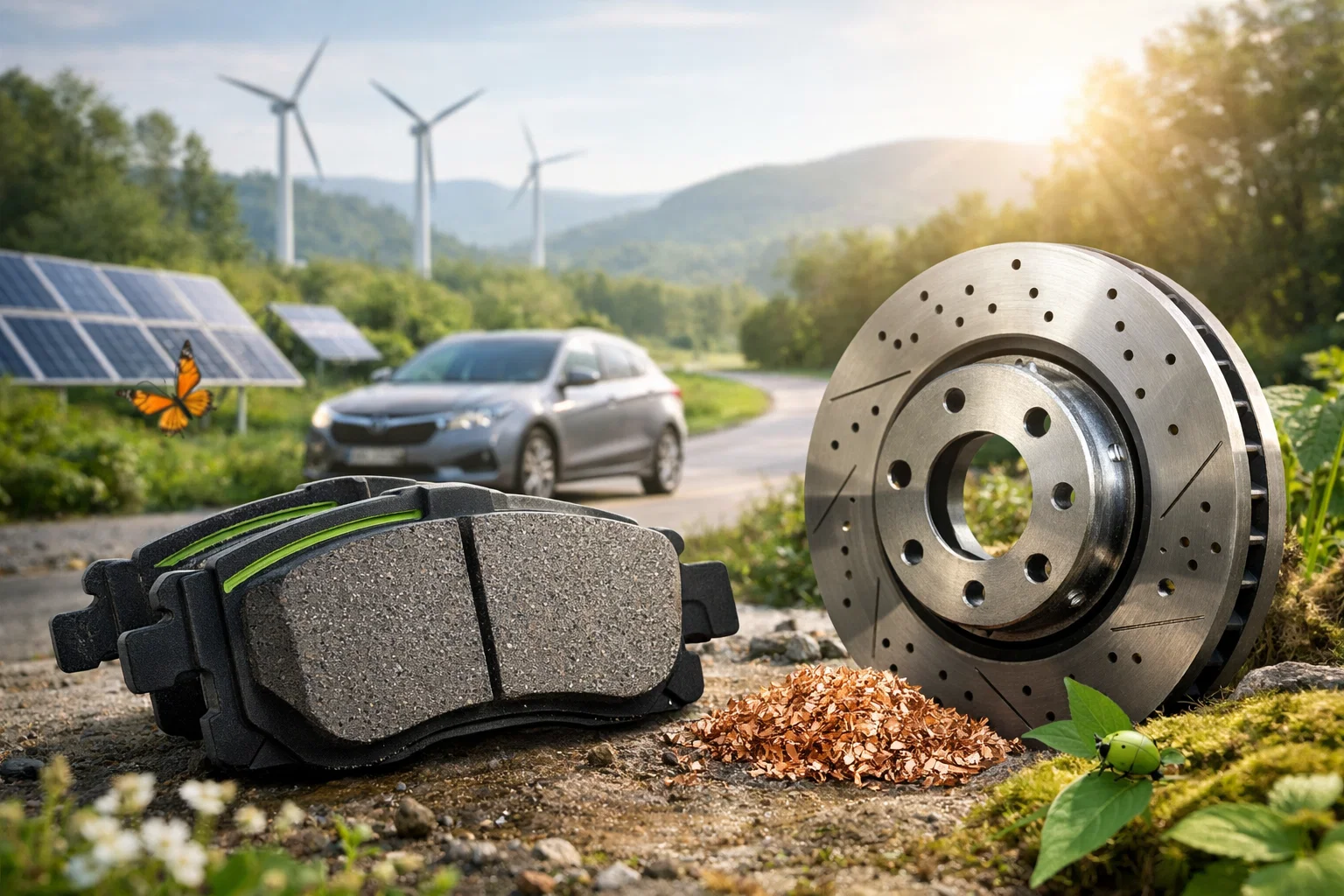 Plaquette de frein Ferodo Eco-Friction sans cuivre émission particules fines PM2,5 réduction 60 % après rodage freinage