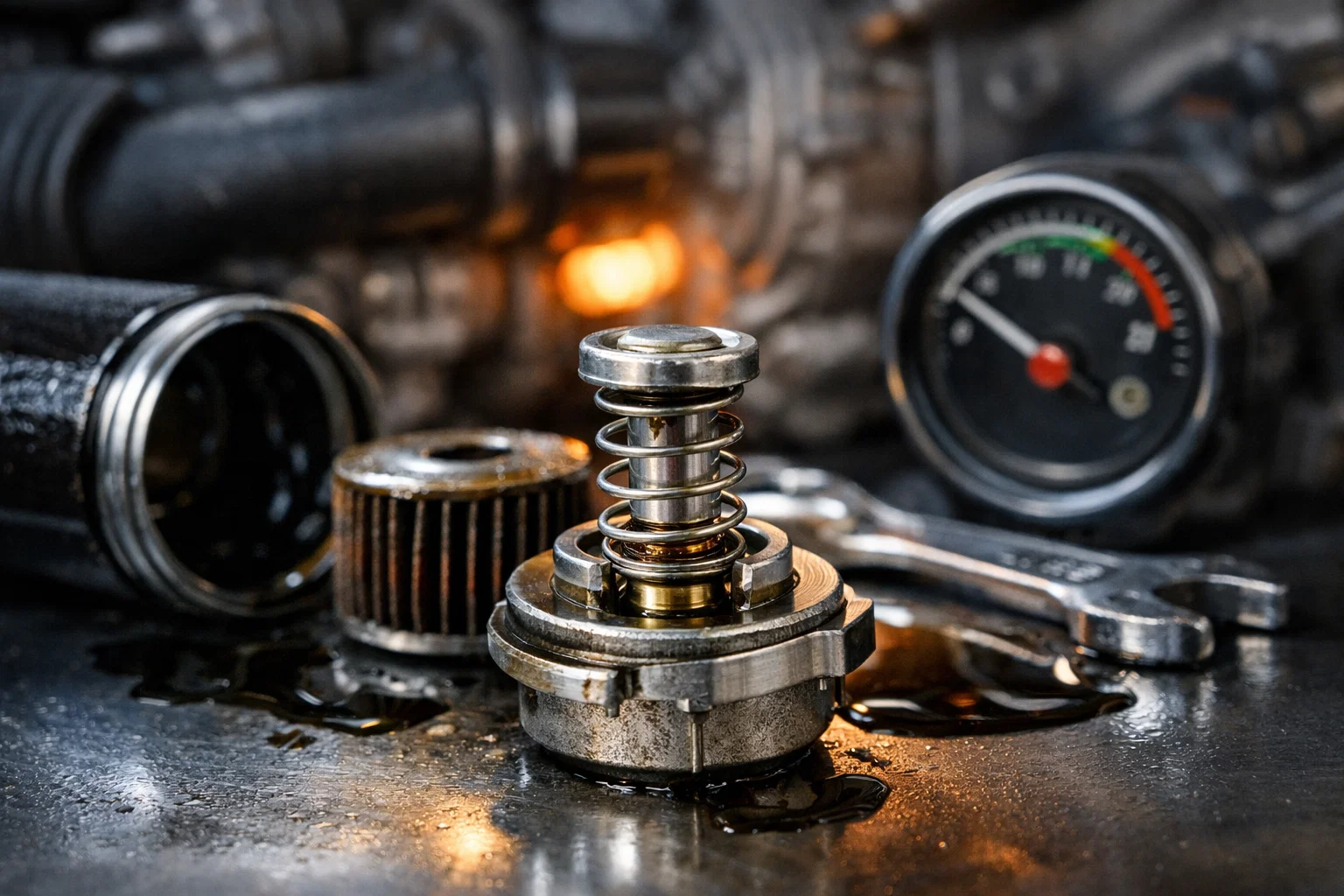 Schéma bypass valve filtre à huile ouverture pression différentielle 2 bars protection moteur filtre colmaté