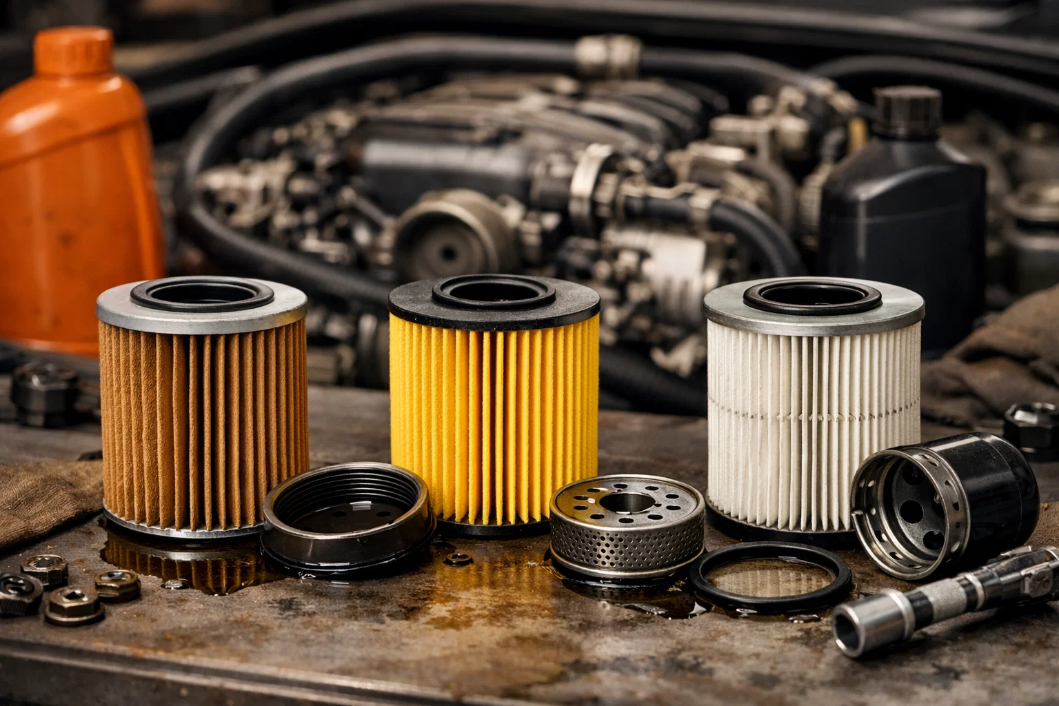 Comparaison microscopie fibres cellulose vs fibres synthétiques média filtrant filtre à huile grossissement 50x densité porosité